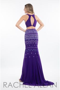 Style 7545-OUTLET Rachel Allan Purple Size 8 Mermaid  Dress on Queenly