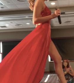 Sherri Hill Red Size 2 Sequin Pageant Train Dress on Queenly