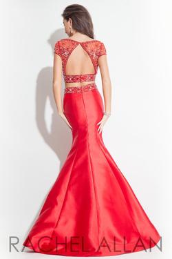 Style 7258-OUTLET Rachel Allan Red Size 6 Pageant Mermaid Dress on Queenly