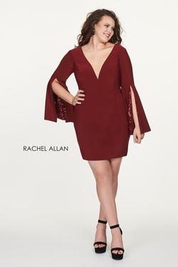Style 4806 Rachel Allan Red Size 14 Plus Size Cocktail Dress on Queenly