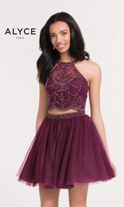 Style 3759 Alyce Paris Red Size 10 Burgundy Cocktail Dress on Queenly