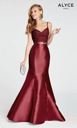 Style 1408 Alyce Paris Red Size 14 Burgundy Plus Size Mermaid Dress on Queenly