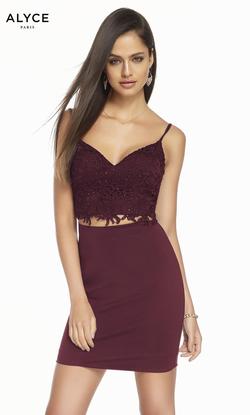 Style 4131 Alyce Paris Red Size 10 Burgundy Cocktail Dress on Queenly