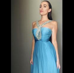 Sherri Hill Blue Size 2 Military Straight Dress on Queenly
