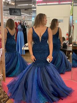 Sherri Hill Blue Size 4 Homecoming Mermaid Dress on Queenly
