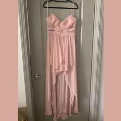 Arden B Pink Size 12 Fitted Sheer A-line Dress on Queenly