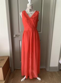 Charming Charlie Orange Size 6 Fitted Sheer A-line Dress on Queenly