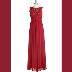 Minuet for Modcloth Red Size 6 Sheer A-line Dress on Queenly