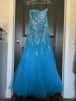 Alyce - Black Label Blue Size 12 Floor Length Mermaid Dress on Queenly