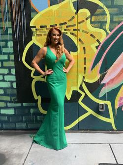 Sherri Hill Green Size 6 Straight Dress on Queenly