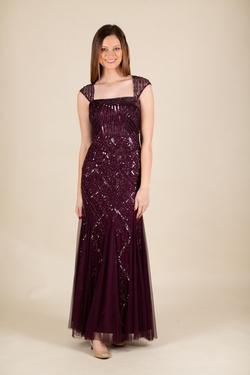 Adrianna Papell Purple Size 4 Jewelled A-line Dress on Queenly