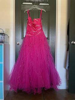 Mari Lee by Madeline Gardner Hot Pink Size 8 Floor Length Ball gown on Queenly