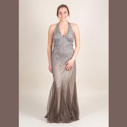 Nightway Silver Size 6 Military Halter Mermaid Dress on Queenly