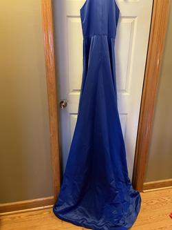 Custom Made Blue Size 6 Pageant Black Tie Straight Dress on Queenly