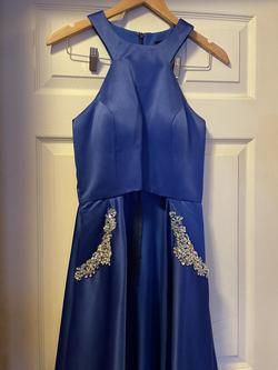 Custom Made Blue Size 6 Pageant Straight Dress on Queenly