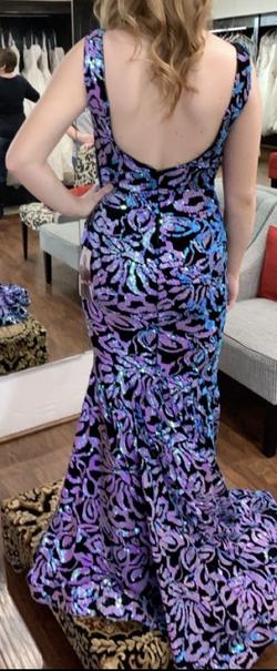 Johnathan Kayne Multicolor Size 0 Black Tie Mermaid Dress on Queenly