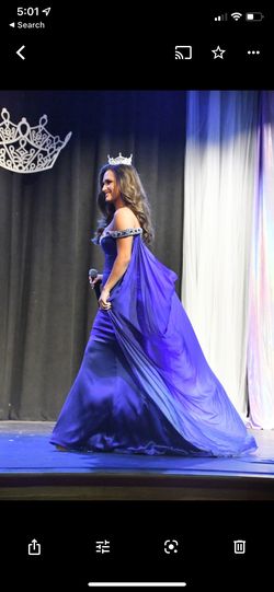 Sean Yearick Blue Size 4 Pageant 70 Off Silk Satin Floor Length A-line Dress on Queenly