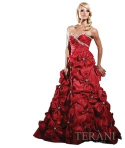 Style P154 Terani Couture Red Size 2 Military P154 Tall Height A-line Dress on Queenly