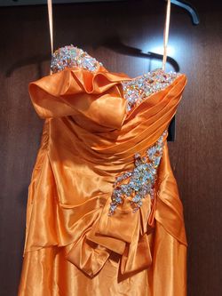 Style P55011 Precious Formals  Orange Size 2 50 Off Straight Dress on Queenly