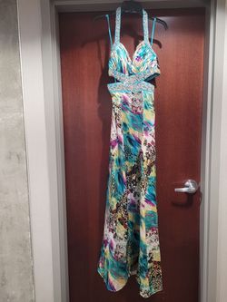 Style PC213 Landa Designs  Multicolor Size 2 Floor Length Black Tie $300 Straight Dress on Queenly