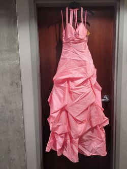 Style 3510 Serena Prom Pink Size 2 $300 Halter Floor Length A-line Dress on Queenly