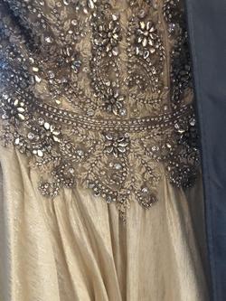 Mac Duggal Gold Size 2 Strapless Prom Ball gown on Queenly