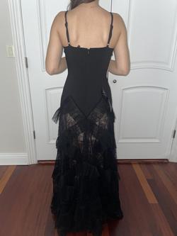 BCBG Black Size 2 Sheer Prom Straight Dress on Queenly