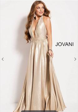 Jovani Gold Size 4 Floor Length Ball gown on Queenly