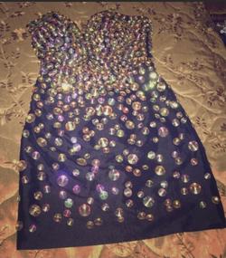 Jovani Black Size 2 Strapless Midi Cocktail Dress on Queenly