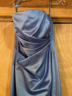 Impression Blue Size 10 Silk Strapless A-line Dress on Queenly