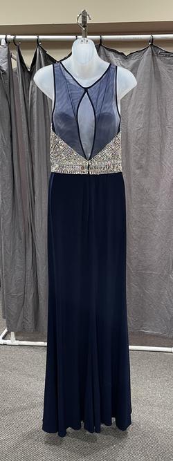 Serendipity Navy Blue Size 10 Sequin Jewelled Straight Dress on Queenly