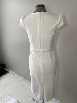 Betsy Johnson White Size 0 Midi $300 Bridal Shower Interview Cocktail Dress on Queenly