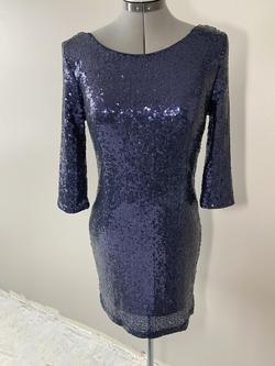 LUlu Blue Size 4 Sequined Euphoria Midi Cocktail Dress on Queenly