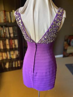 Sherri Hill Purple Size 4 Sequin Mini Cocktail Dress on Queenly