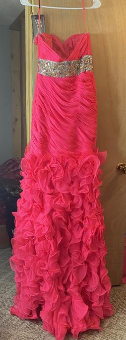Mac Duggal Hot Pink Size 4 Summer Strapless Sweetheart Side slit Dress on Queenly