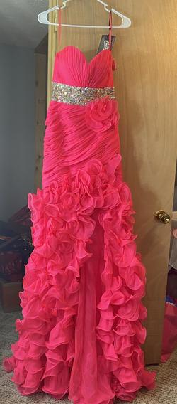 Mac Duggal Hot Pink Size 4 Prom Side slit Dress on Queenly