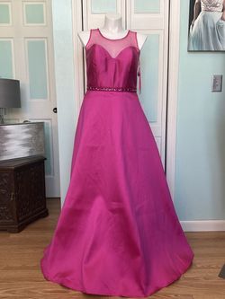 Sydneys Closet Hot Pink Size 20 Sequin Silk A-line Dress on Queenly