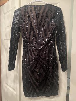 Express Black Size 2 Midi Sequined $300 Cocktail Dress on Queenly