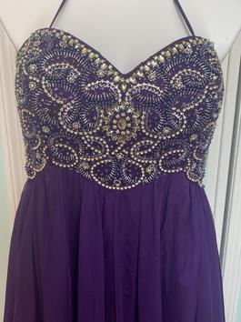 Sherri Hill Purple Size 16 Spaghetti Strap Prom A-line Dress on Queenly