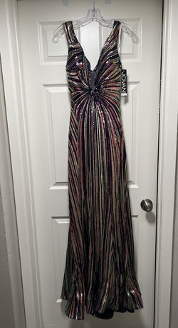 Jovani Multicolor Size 8 Sequined Sequin Prom Jewelled Train Dress on Queenly