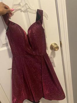Ellie Wilde Purple Size 00 Midi Shiny Cocktail Dress on Queenly