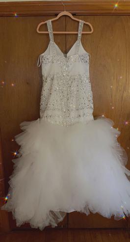 White Size 16 Mermaid Dress on Queenly