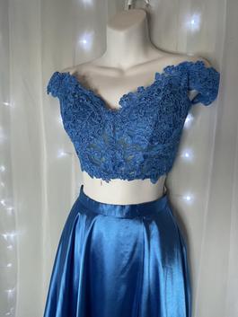 Sherri Hill Blue Size 0 Prom Side slit Dress on Queenly