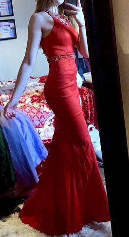 Dancing Queen Red Size 2 Black Tie Prom Mermaid Dress on Queenly