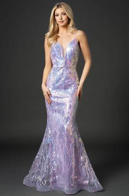 Style 1521 Nina Canacci Purple Size 0 Mermaid Dress on Queenly