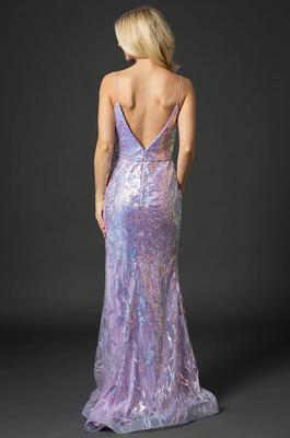 Style 1521 Nina Canacci Purple Size 2 Black Tie Mermaid Dress on Queenly