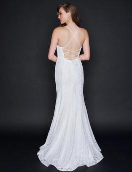 Style 1523 Nina Canacci White Size 4 Mermaid Dress on Queenly
