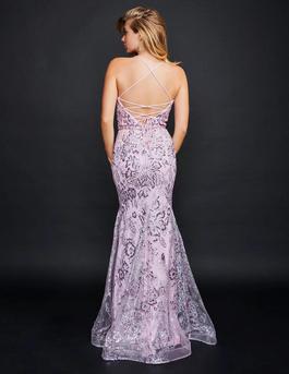 Style 1524 Nina Canacci Pink Size 10 Black Tie Mermaid Dress on Queenly