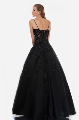 Style 2245 Nina Canacci Black Size 4 Tall Height Floor Length Ball gown on Queenly