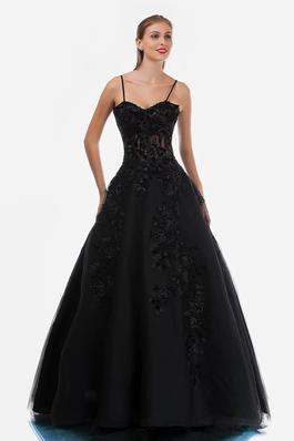 Style 2245 Nina Canacci Black Size 4 Tall Height Floor Length Ball gown on Queenly